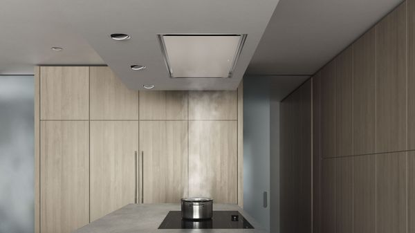 Centro di aspirazione a soffitto serie 200 Gaggenau in una cucina moderna