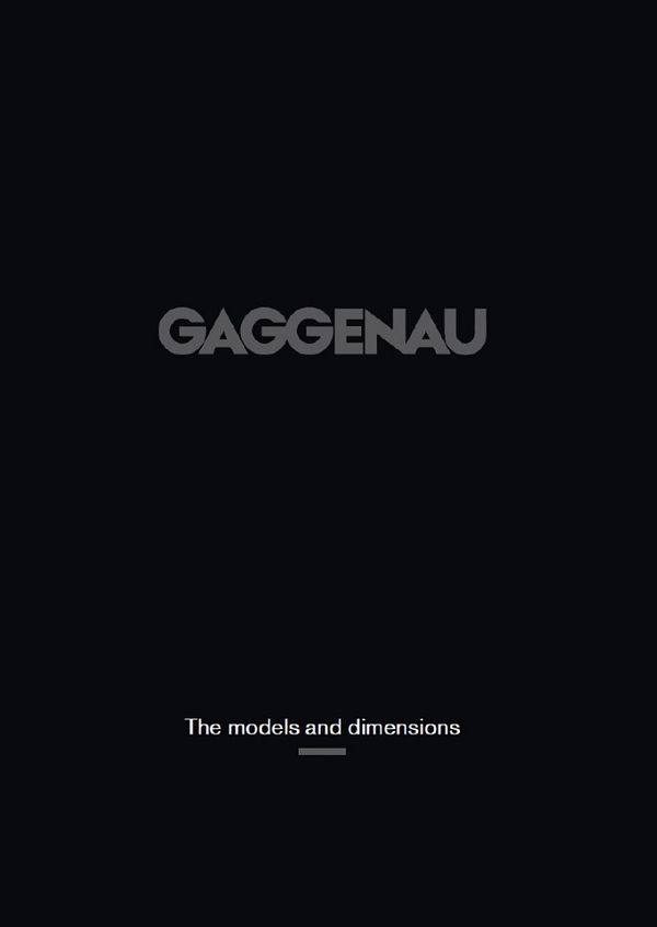 brochure with all gaggenau appliance models dimensions and installation notes