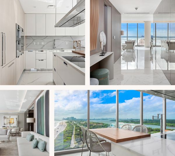 Collage of images from a Ritz Carlton Residence at Sunny Isles Beach 
