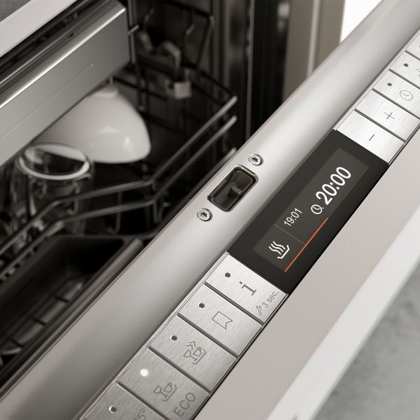 A Gaggenau 400 series dishwasher control panel 