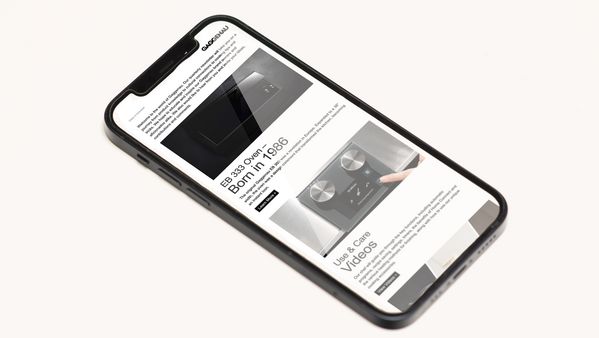 Modern smart phone displaying Gaggenau email 