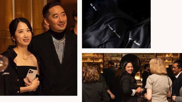 Collage featuring guests of the event, as well as a black Bragard jacket. 