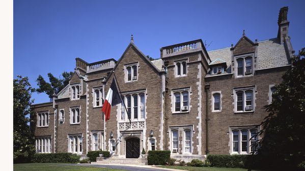 The exterior of the French Ambassador's Residence. 