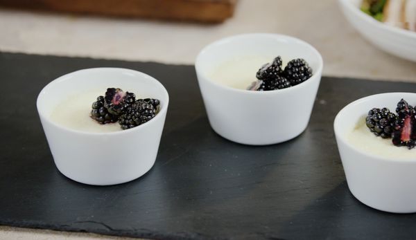 Beautifully presented blackberry based desserts