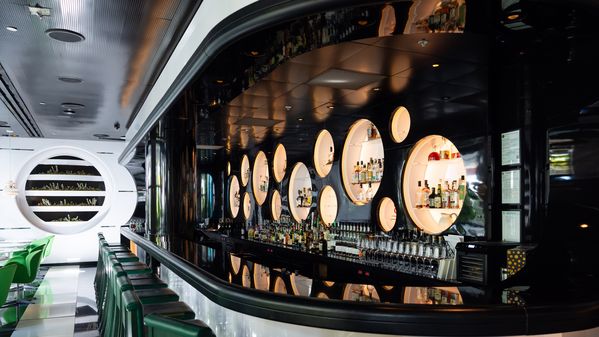The gorgeously-designed bar of Le Jardinier. 