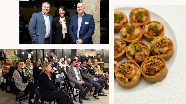 Collage featuring the night's attendees, as well as more of Chef Paul Tang's specialty dishes.