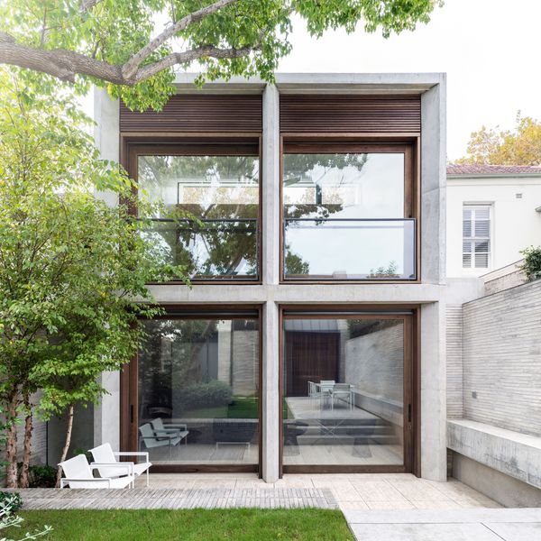 View looking at the ground floor lounge / dining area and the first floor master bedroom.