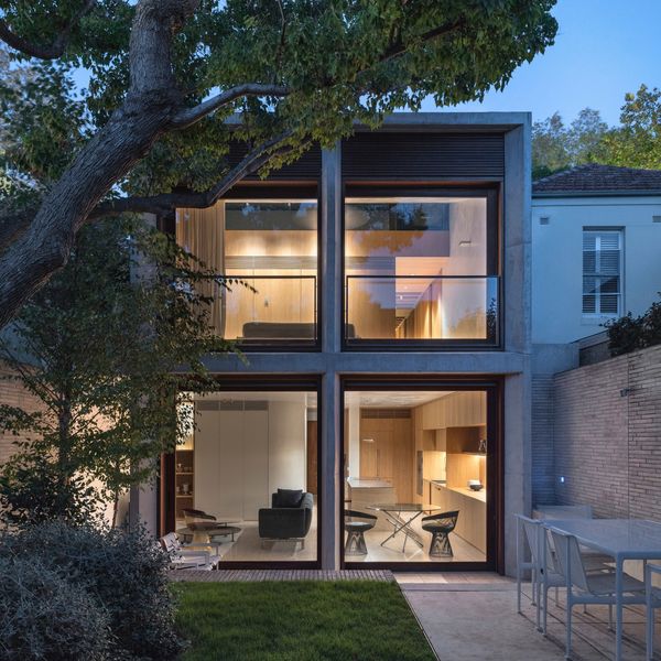 Evening view of the ground floor lounge / dining area and the first floor master bedroom.