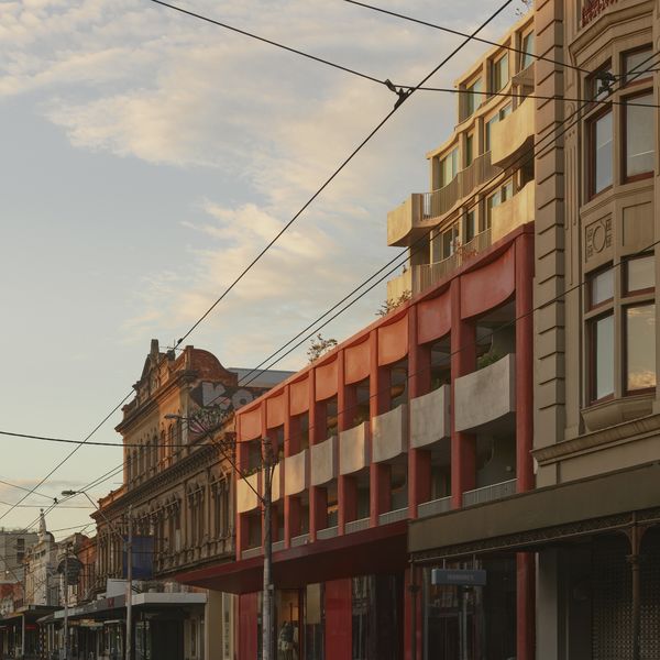 External front view during golden hour of 131 Smith Street.