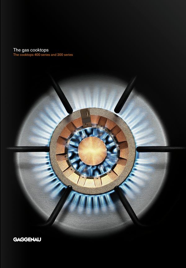 overview brochure of gaggenau gas cooktops 400 and 200 series