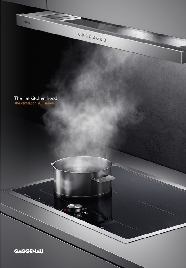 ogólna broszura dotycząca płaskiego okapu kuchennego Gaggenau z serii 200