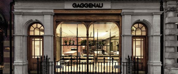 View into a Gaggenau showroom from outside 