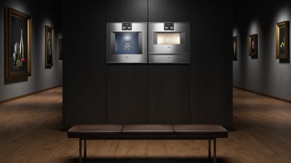 Art gallery with Gaggenau steam ovens on display 