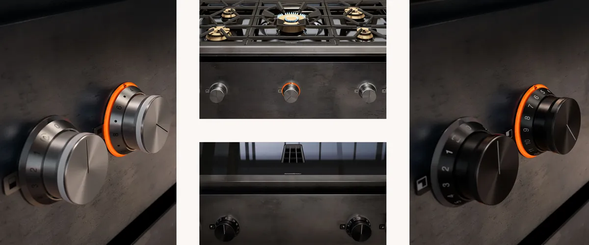 Gaggenau stainless steel control knobs