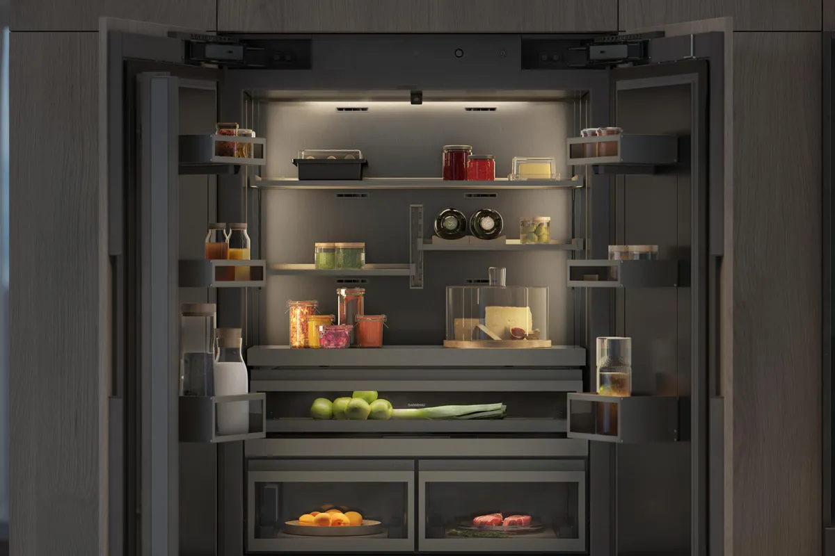 Gaggenau refrigerator interior warm light