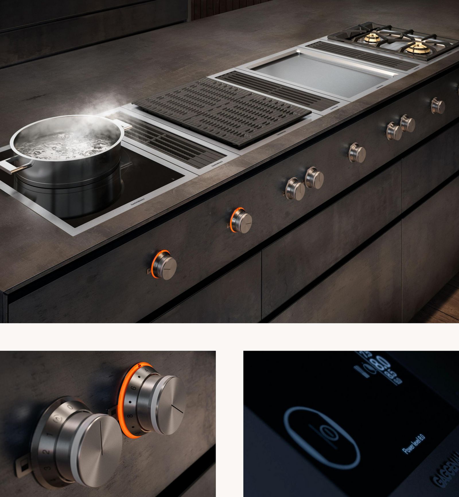 Gaggenau Kochfeld Serie 400 — Vollflächen-Induktion mit flexibler Topf-Erkennung