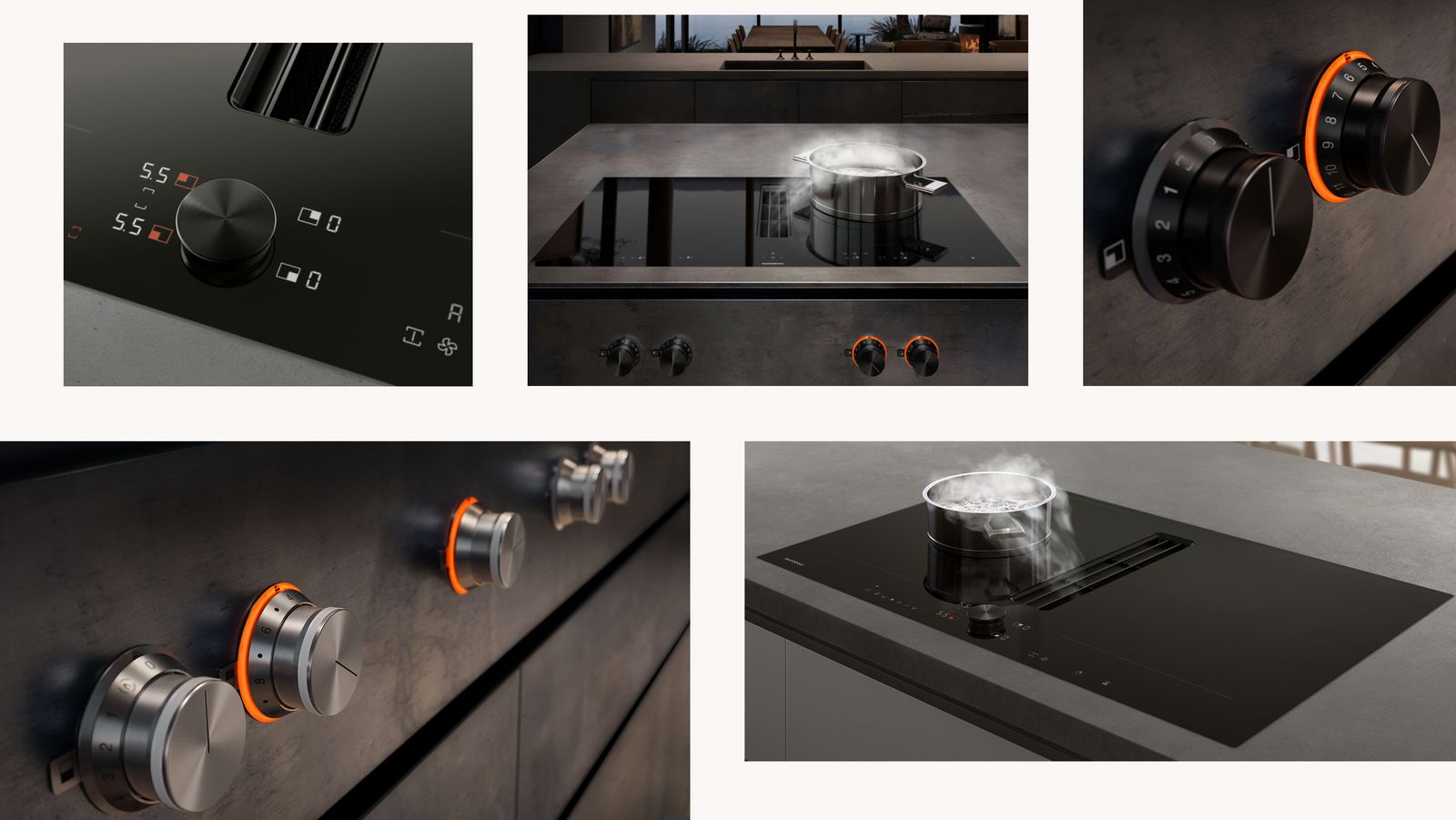 Gaggenau Flex-Induktionskochfeld mit integrierter Abluft — Kochen und Lüften kombiniert