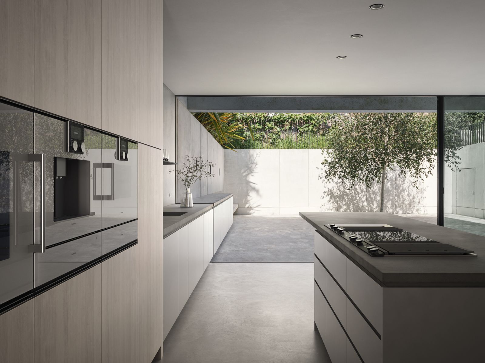 Gaggenau Kochfeld der Serie 400 — Vollflächen-Induktion in einer modernen Küche