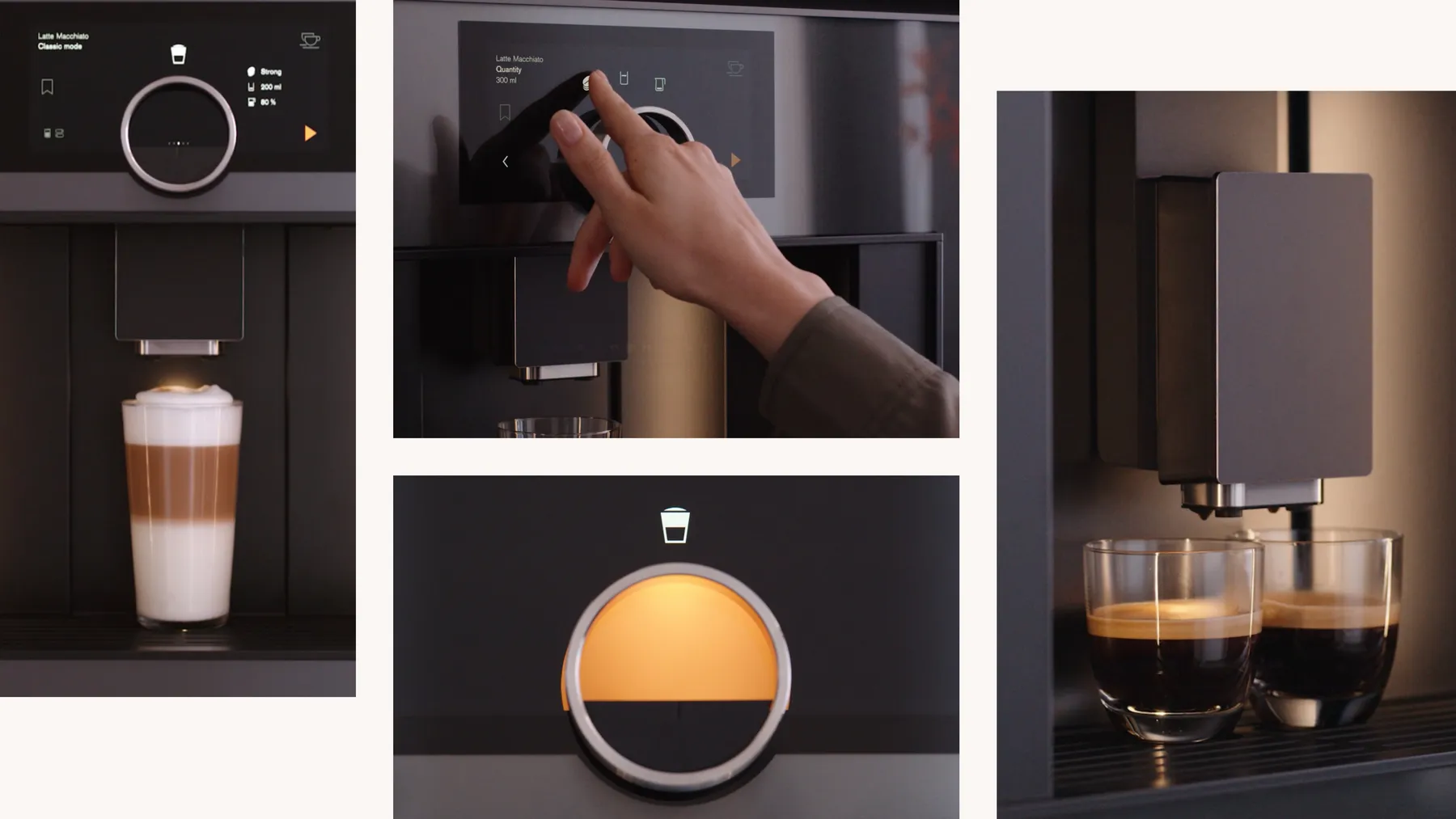Gaggenau Expressive series coffee machine beverages collage