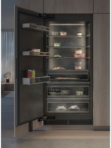 Nahaufnahme eines Gefriergeräts der Gaggenau Vario Kältegeräte Serie Expressive