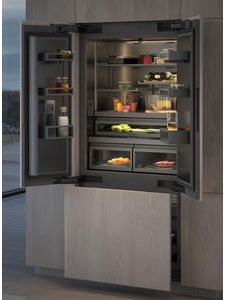 Close-up of a Gaggenau Vario cooling expressive series fridge-freezer combination