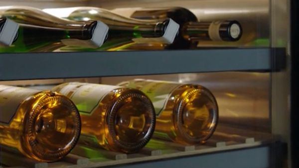Close-up of a Gaggenau 400 series wine climate cabinet 