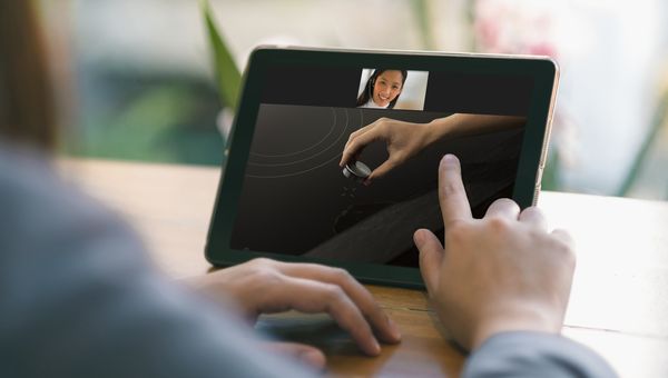 Video call on a tablet device with a Gaggenau assistant 