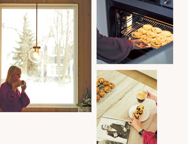 Collage of baking muffins in a Gaggenau oven 400 series