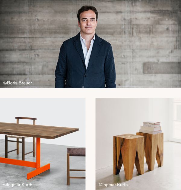 Collage of images of Philipp Mainzer's furniture design
