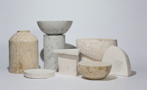 A still life image of various ceramic pieces