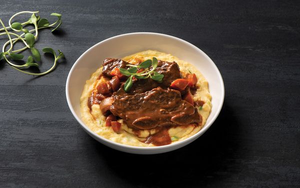 Recipe image for Braised Short Ribs with Creamy Polenta 