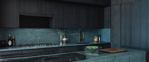 A kitchen in a luxury Manhattan apartment with Gaggenau appliances 