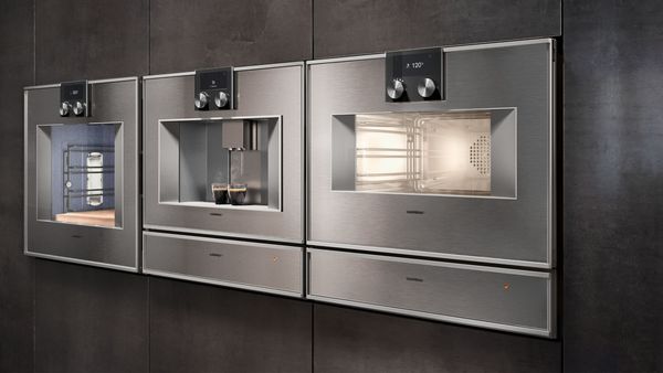 A display of Gaggenau ovens with a Combi-steam oven 