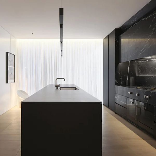 Gaggenau appliances installed in a luxury kitchen with island worktop