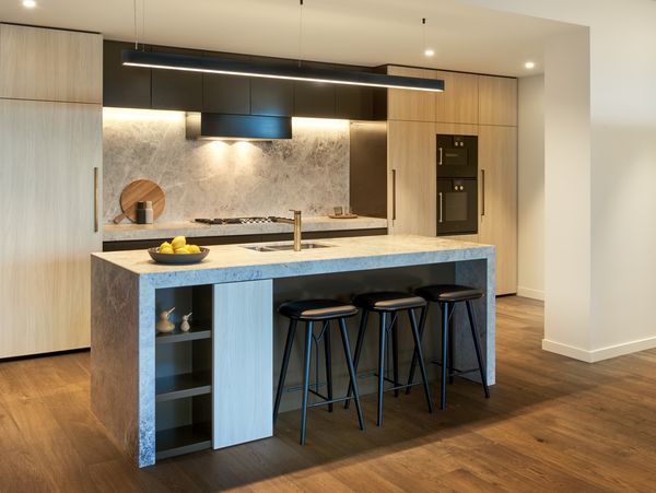 Gaggenau wine climate cabinet installed in an open plan apartment