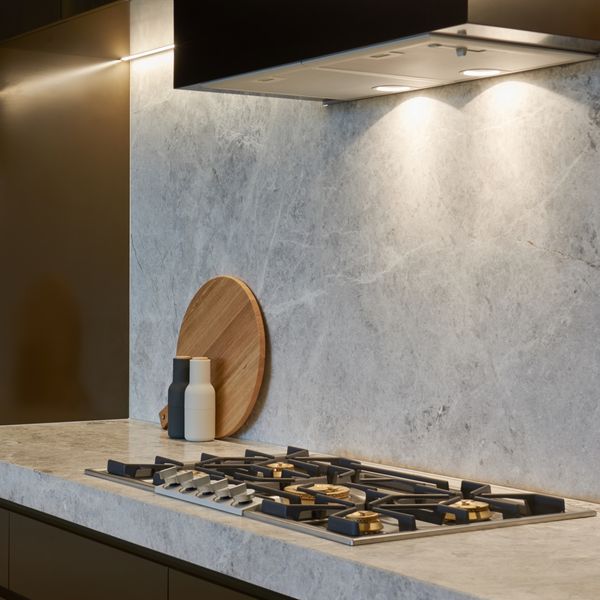 Gaggenau appliances installed in a bright luxury kitchen