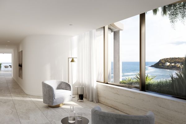 Internal view of a luxury apartment with sweeping views of beaches and the surrounding area