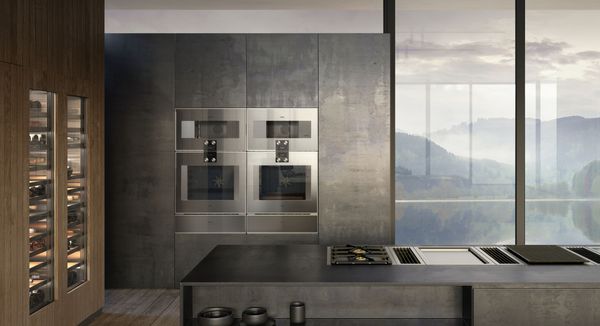 View of a luxury kitchen filled with Gaggenau appliances