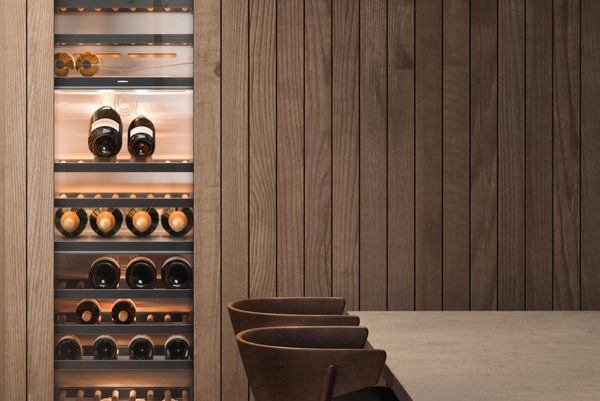 Close-up of Gaggenau Vario 400 series wine cooler