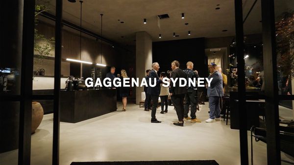 Guests mingling at the Gaggenau kitchen of the year design contest 2023 awards in the Sydney showroom