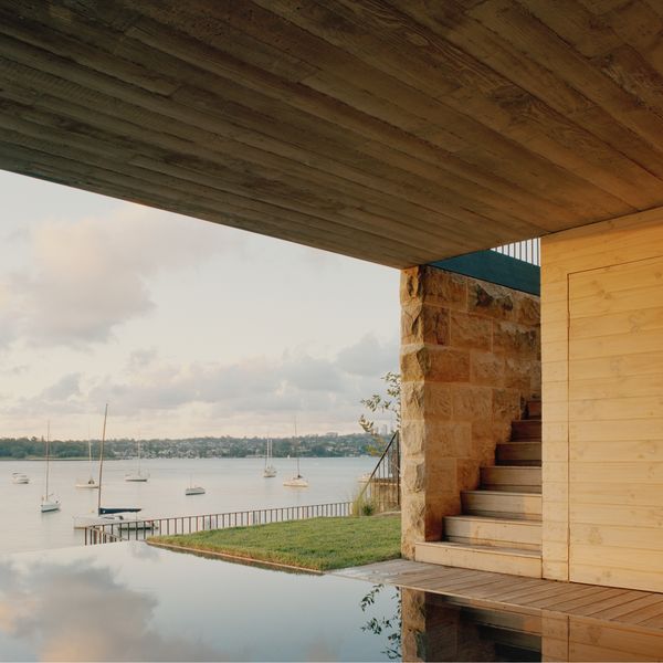 Infinity pool looking out onto the Parramatta River in Sydney, Australia 