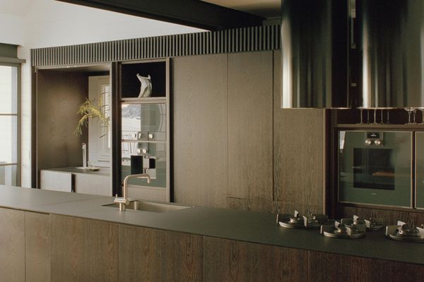 View across the luxury kitchen in Fisherman’s House showing Gaggenau appliances installed