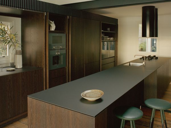 View across the luxury kitchen in Fisherman’s House showing Gaggenau appliances installed