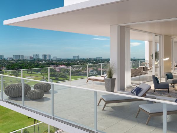 View across the balcony in the ALINA Residences in downtown Boca Raton