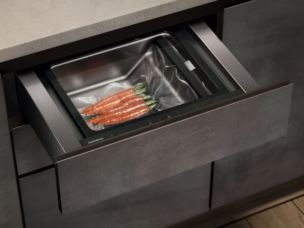 Close-up of a Gaggenau vacuum drawer