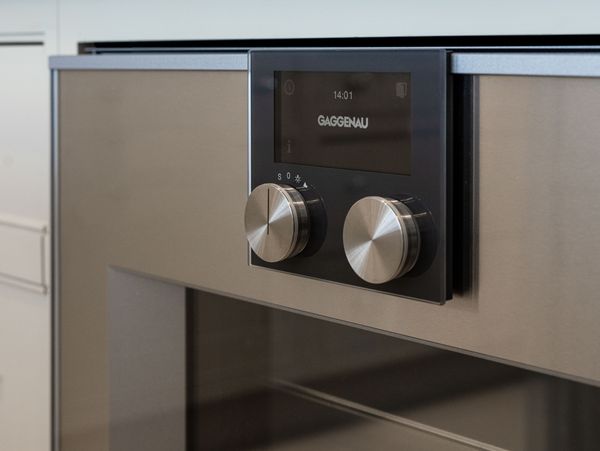 A close-up of Tammy’s Gaggenau 400 series oven