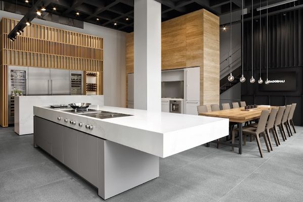 Appliances and meeting space in the Gaggenau flagship showroom Chicago