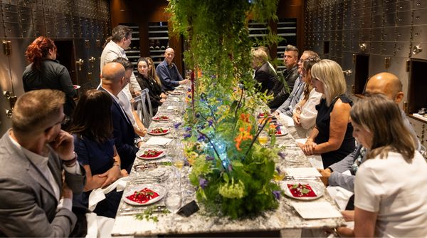 Guests being seated in the vault. 