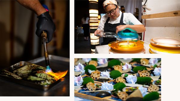 Collage featuring some of Chef Minh's culinary creations.