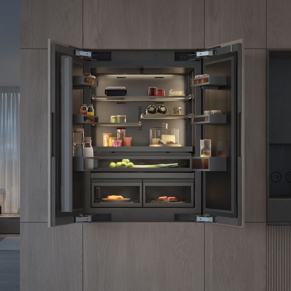 Luxury kitchen with a Gaggenau New Generation of Cooling appliance fitted